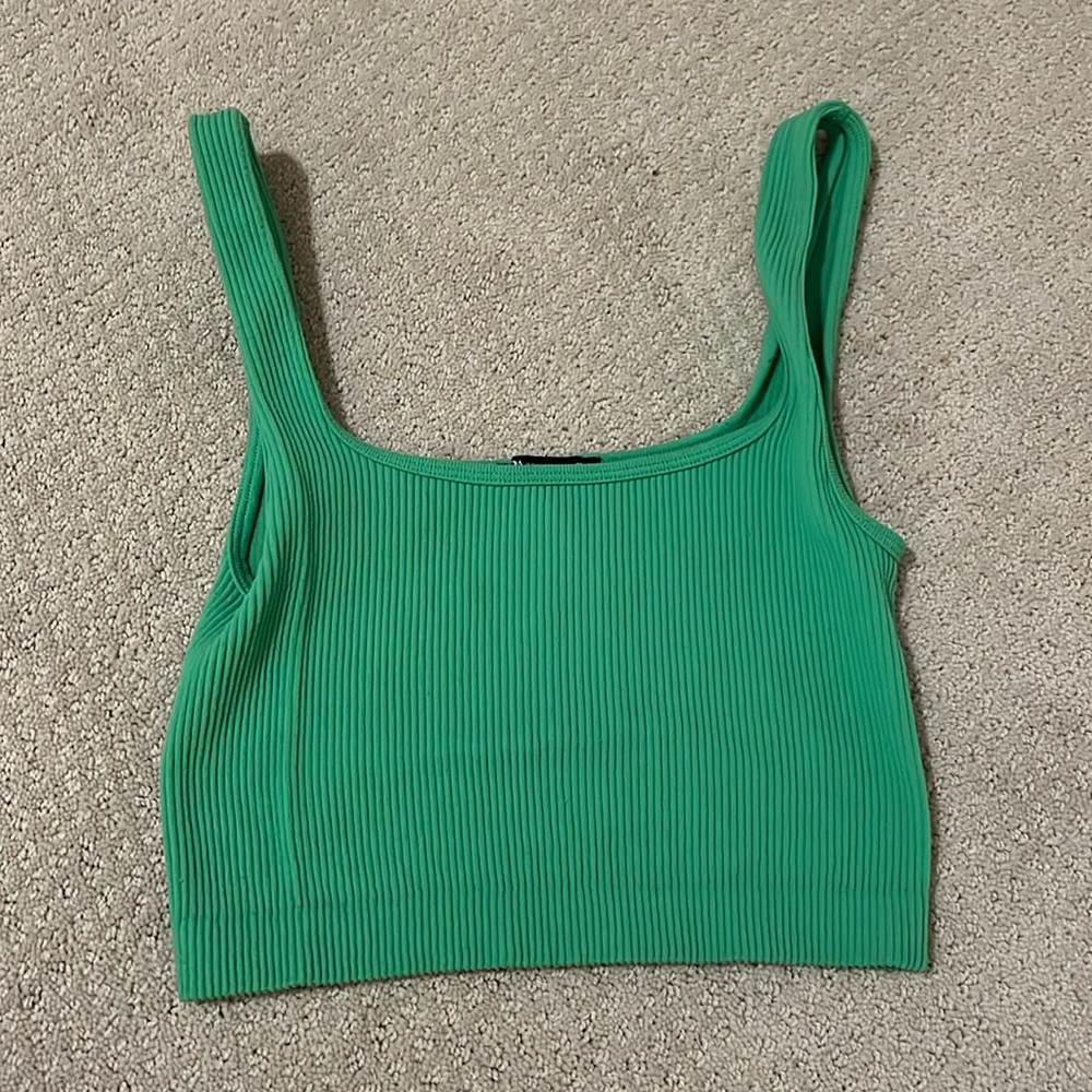 Zara Kelly green ribbed tank top
